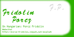 fridolin porcz business card